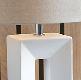 Block Ceramic Tall Table Lamp White from Roseland Furniture