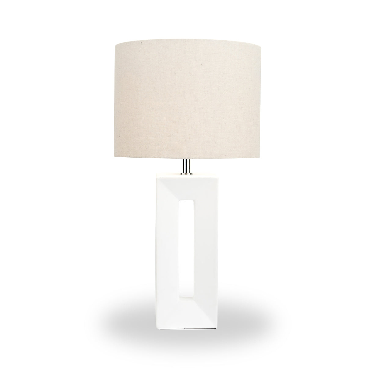 Block Ceramic Tall Table Lamp White from Roseland Furniture