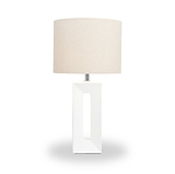 Block Ceramic Tall Table Lamp White from Roseland Furniture