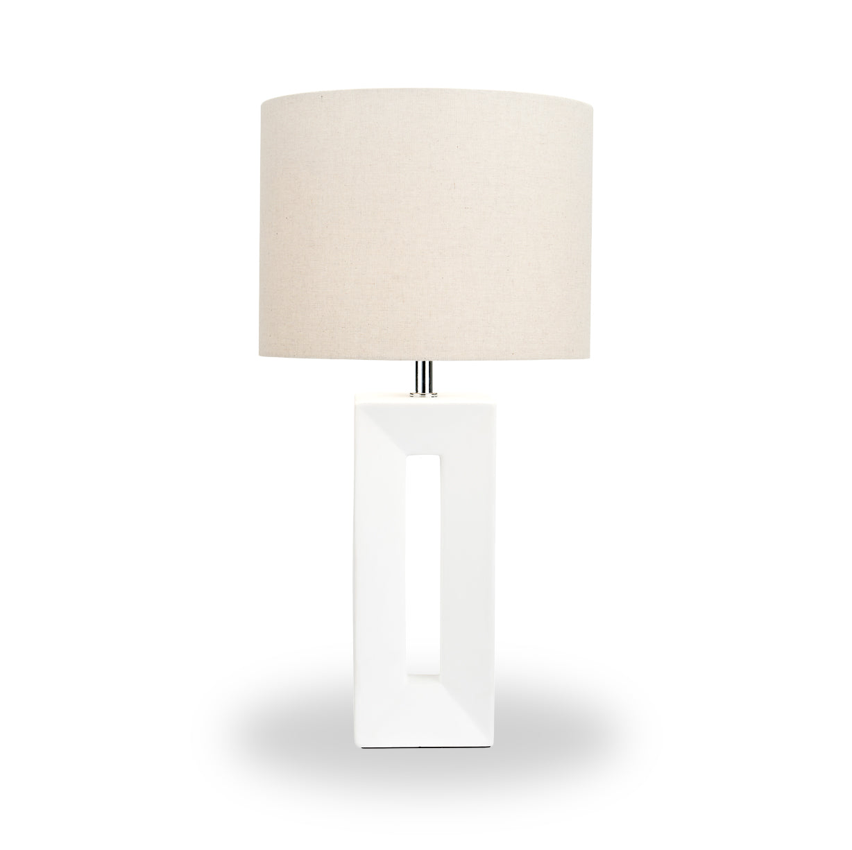 Block Ceramic Tall Table Lamp White from Roseland Furniture