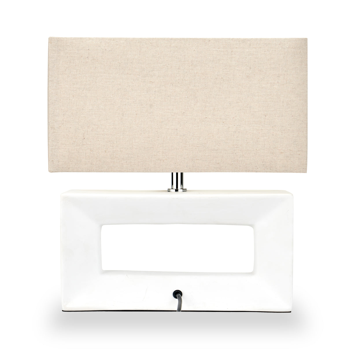 Block Ceramic Table Lamp White from Roseland Furniture