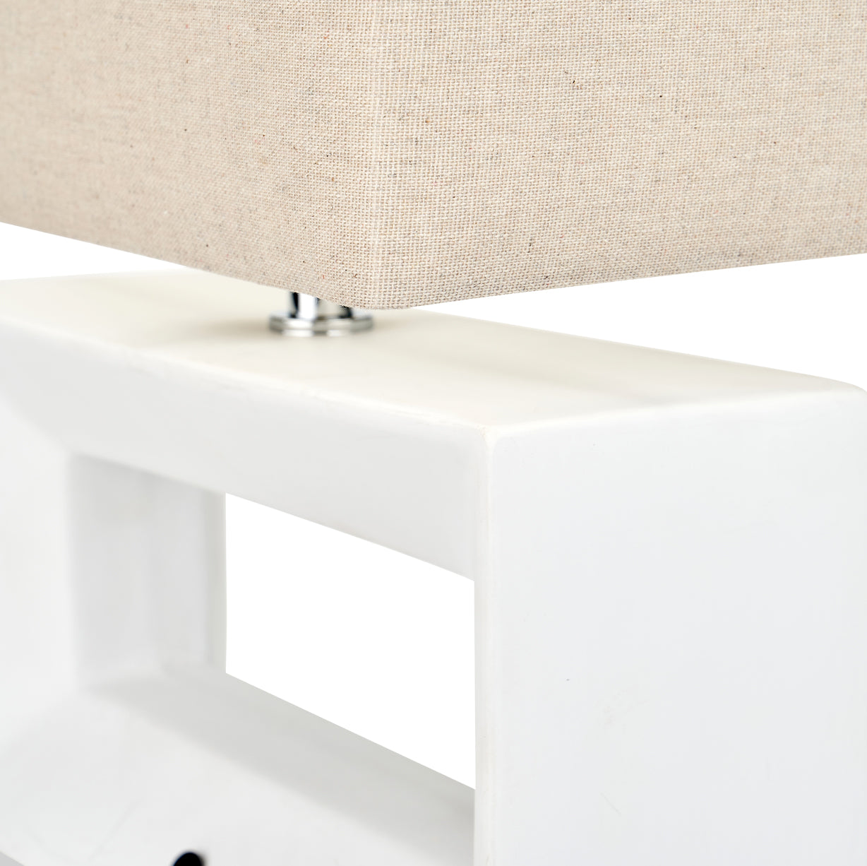 Block Ceramic Table Lamp White from Roseland Furniture