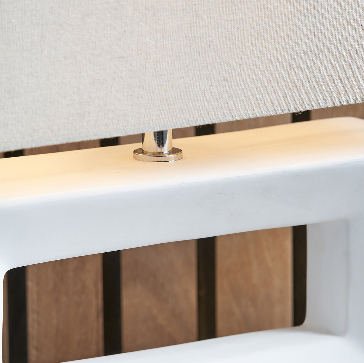 Block Ceramic Table Lamp White from Roseland Furniture