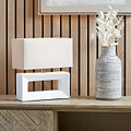 Block Ceramic Table Lamp White from Roseland Furniture