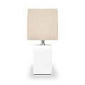 Block Ceramic Table Lamp White from Roseland Furniture