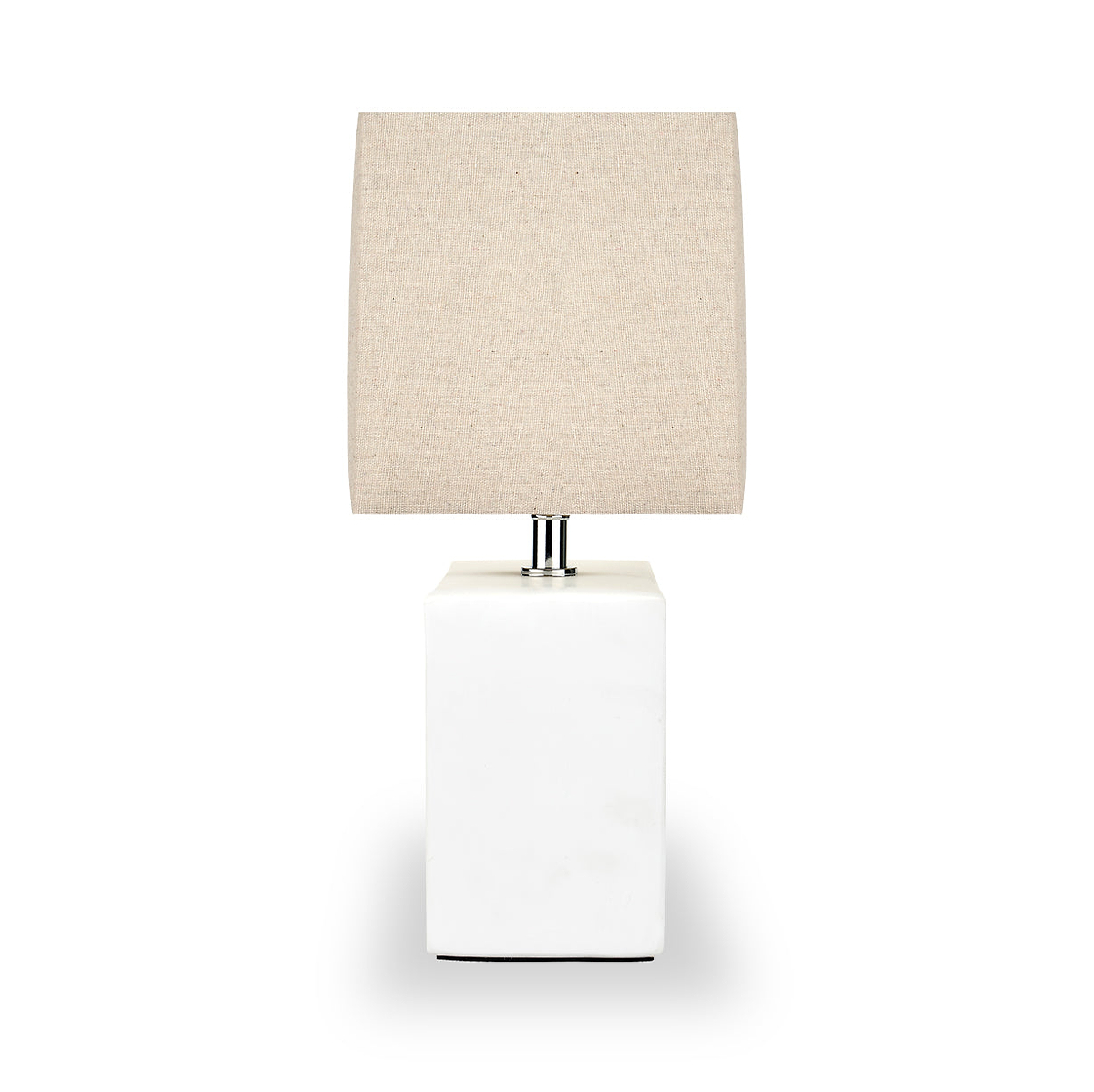 Block Ceramic Table Lamp White from Roseland Furniture