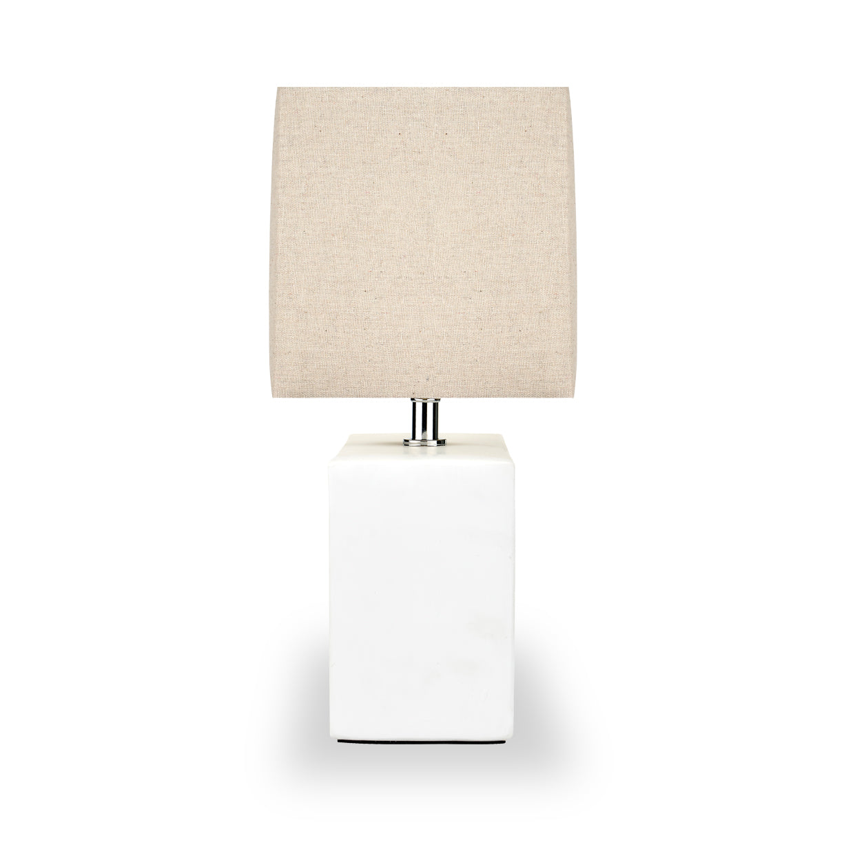 Block Ceramic Table Lamp White from Roseland Furniture