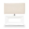 Block Ceramic Table Lamp White from Roseland Furniture