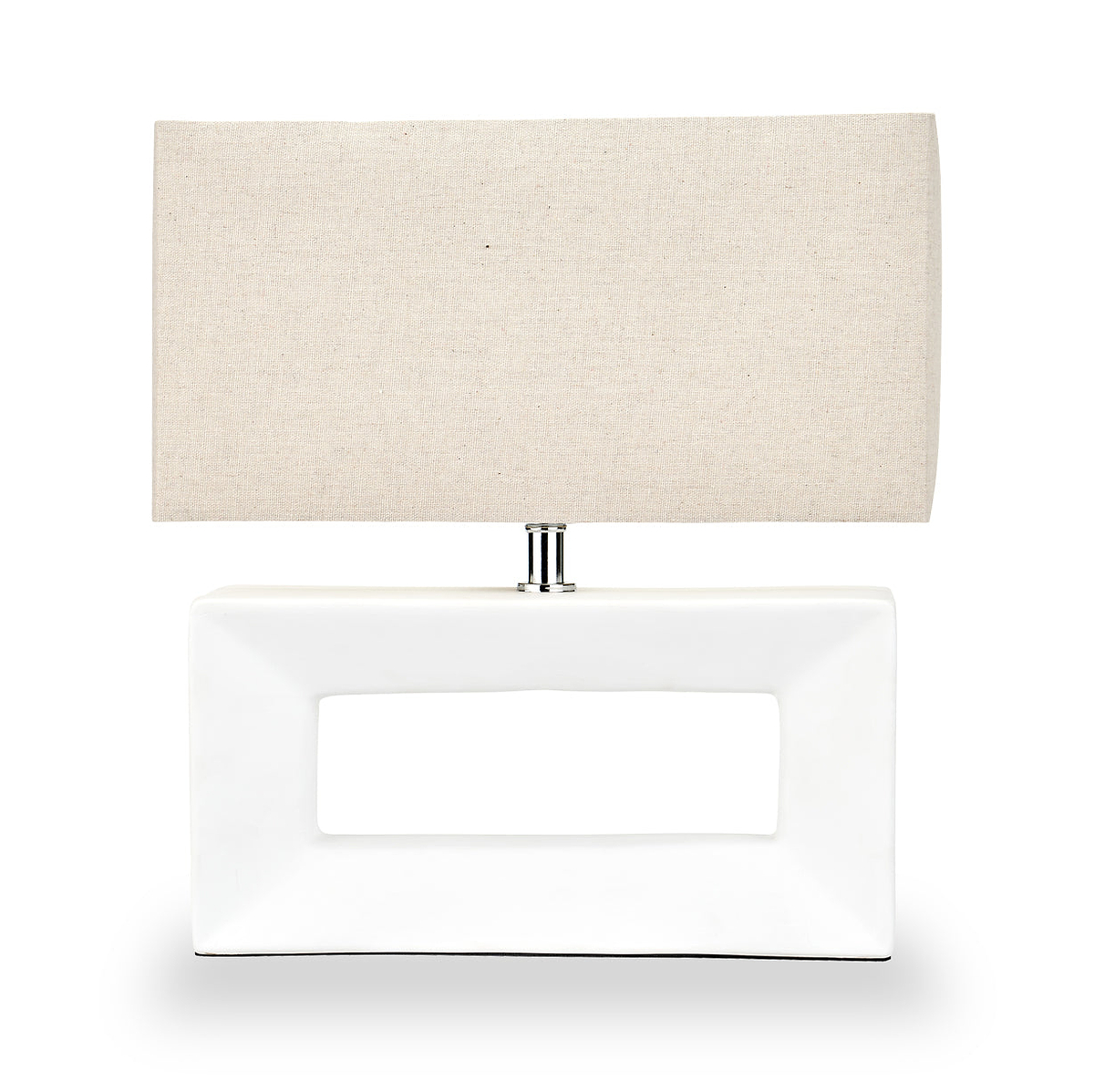 Block Ceramic Table Lamp White from Roseland Furniture