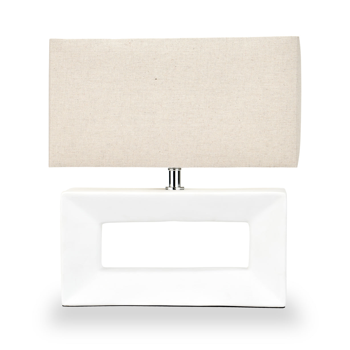 Block Ceramic Table Lamp White from Roseland Furniture