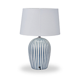 Cannes Stripe Ceramic Table Lamp Blue from Roseland Furniture