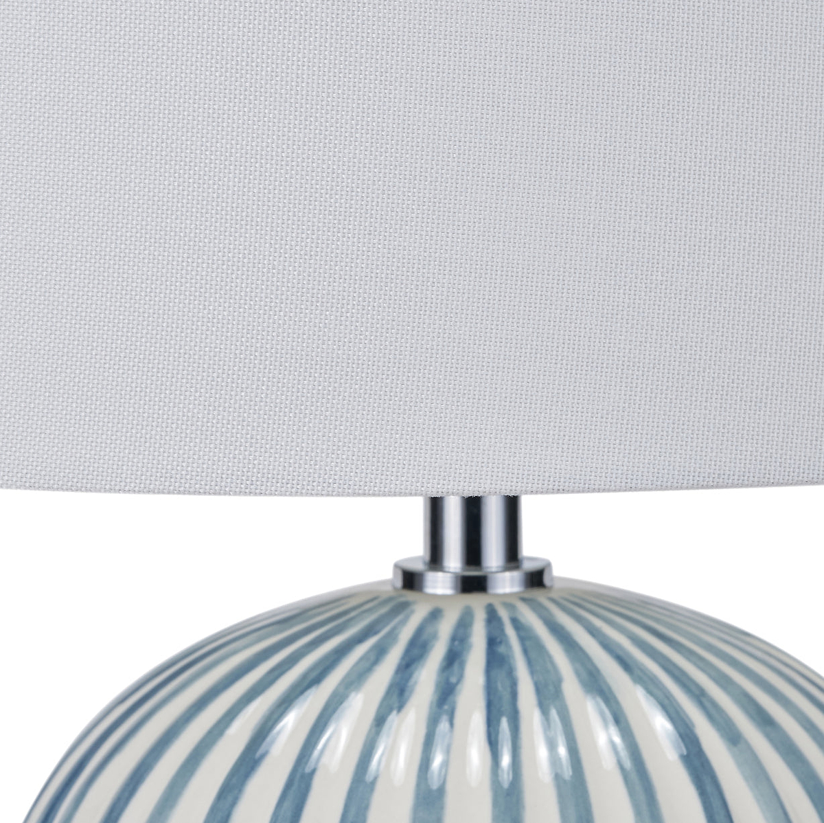 Cannes Stripe Ceramic Table Lamp Blue from Roseland Furniture
