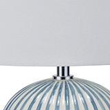 Cannes Stripe Ceramic Table Lamp Blue from Roseland Furniture