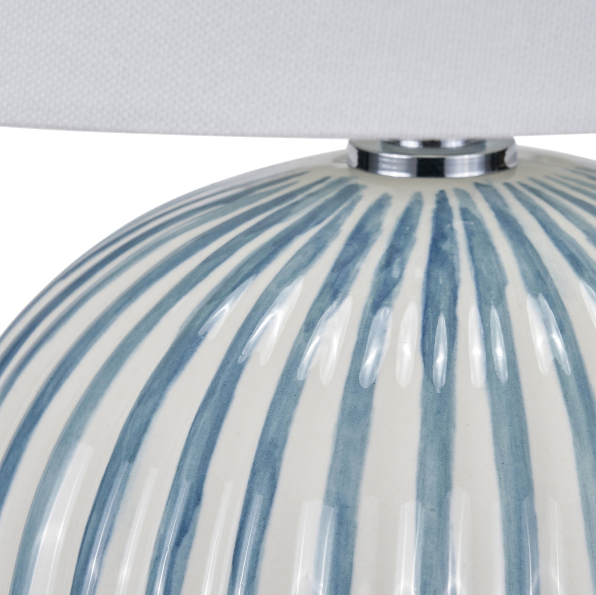 Cannes Stripe Ceramic Table Lamp Blue from Roseland Furniture
