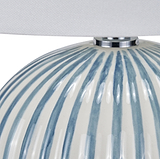 Cannes Stripe Ceramic Table Lamp Blue from Roseland Furniture