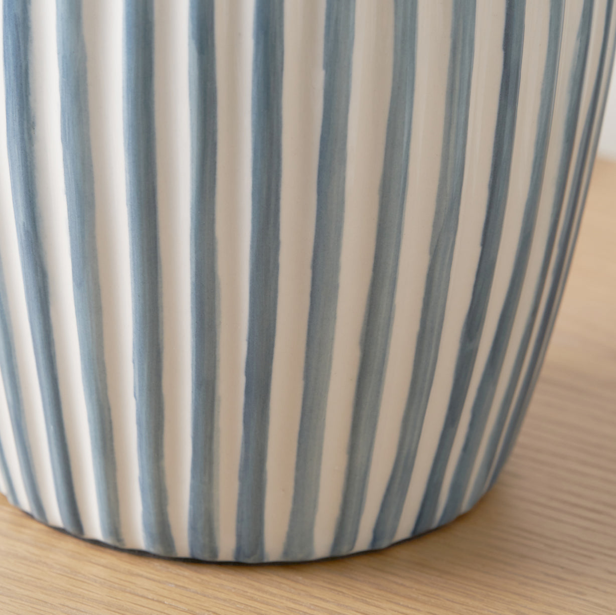 Cannes Stripe Ceramic Table Lamp Blue from Roseland Furniture