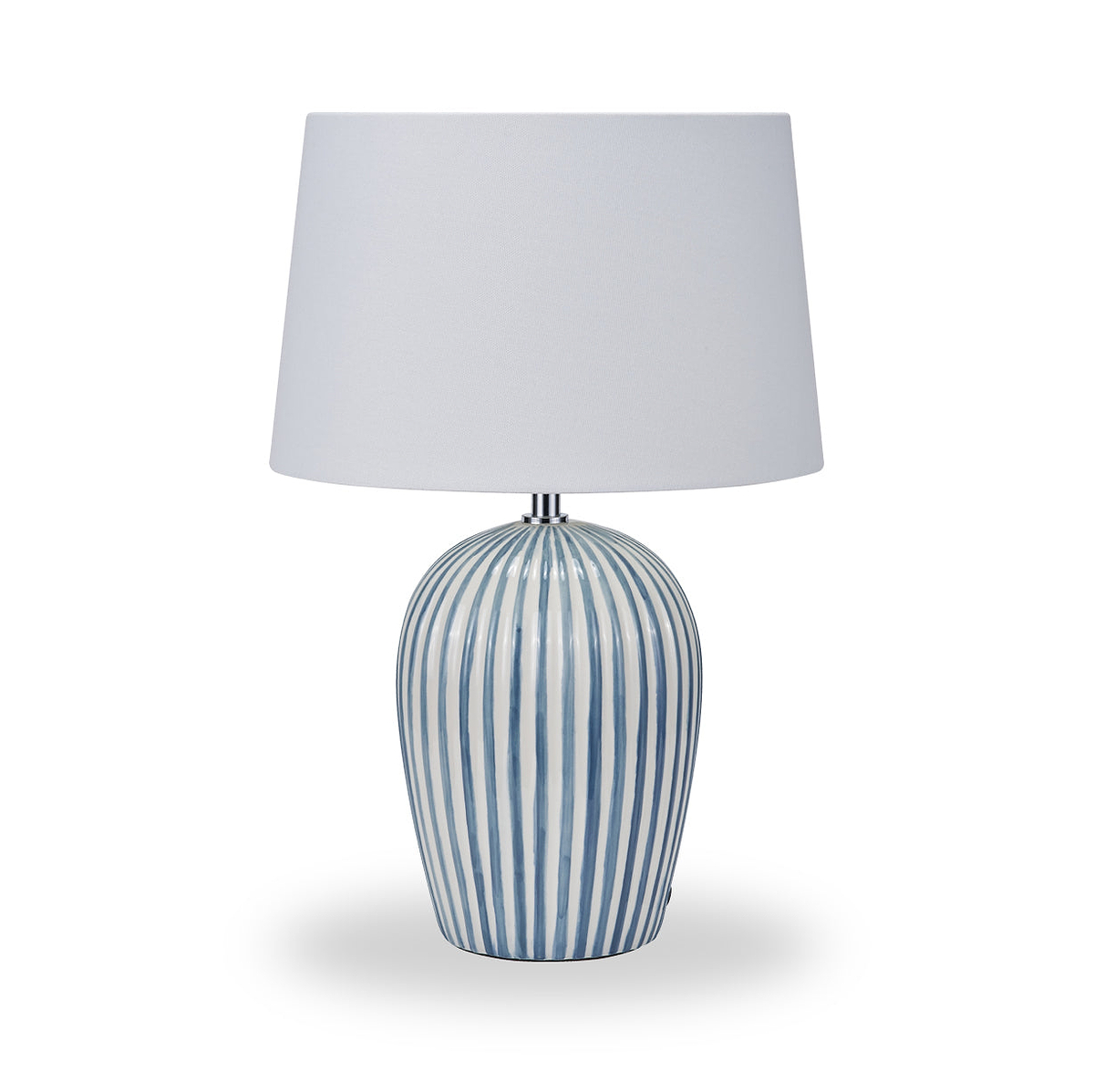 Cannes Stripe Ceramic Table Lamp Blue from Roseland Furniture