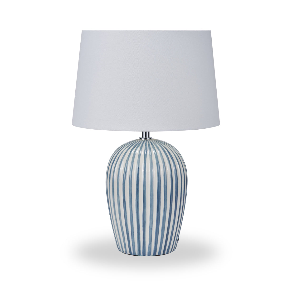 Cannes Stripe Ceramic Table Lamp Blue from Roseland Furniture