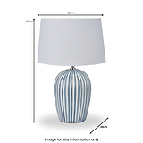 Cannes Stripe Ceramic Table Lamp Blue from Roseland Furniture