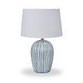 Cannes Stripe Ceramic Table Lamp Blue from Roseland Furniture