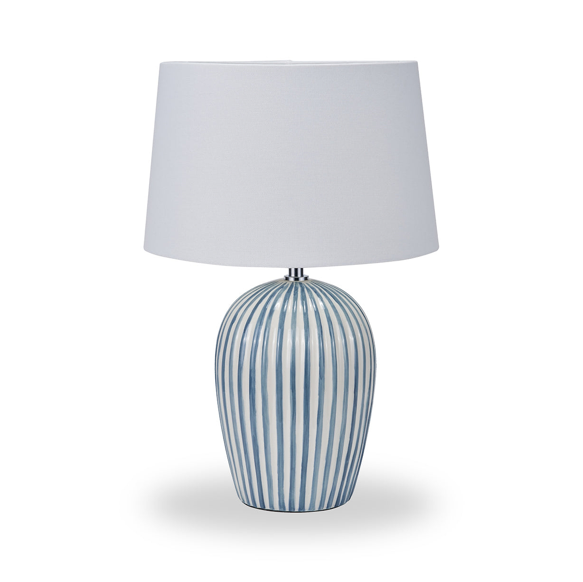Cannes Stripe Ceramic Table Lamp Blue from Roseland Furniture