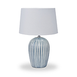 Cannes Stripe Ceramic Table Lamp Blue from Roseland Furniture