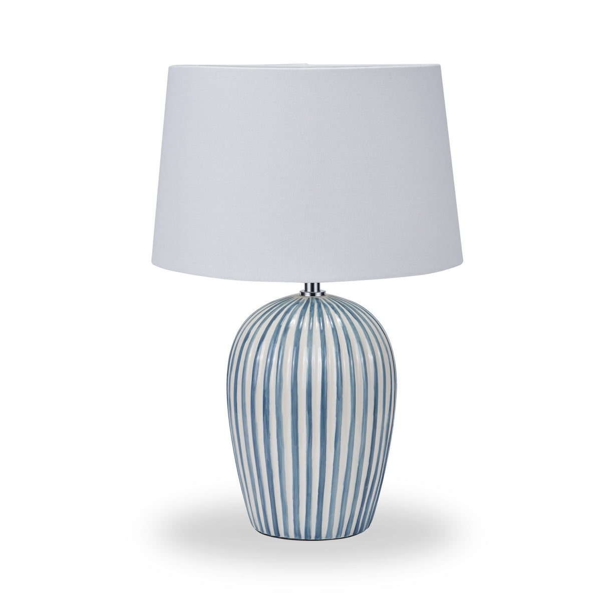 Cannes Stripe Ceramic Table Lamp Blue from Roseland Furniture