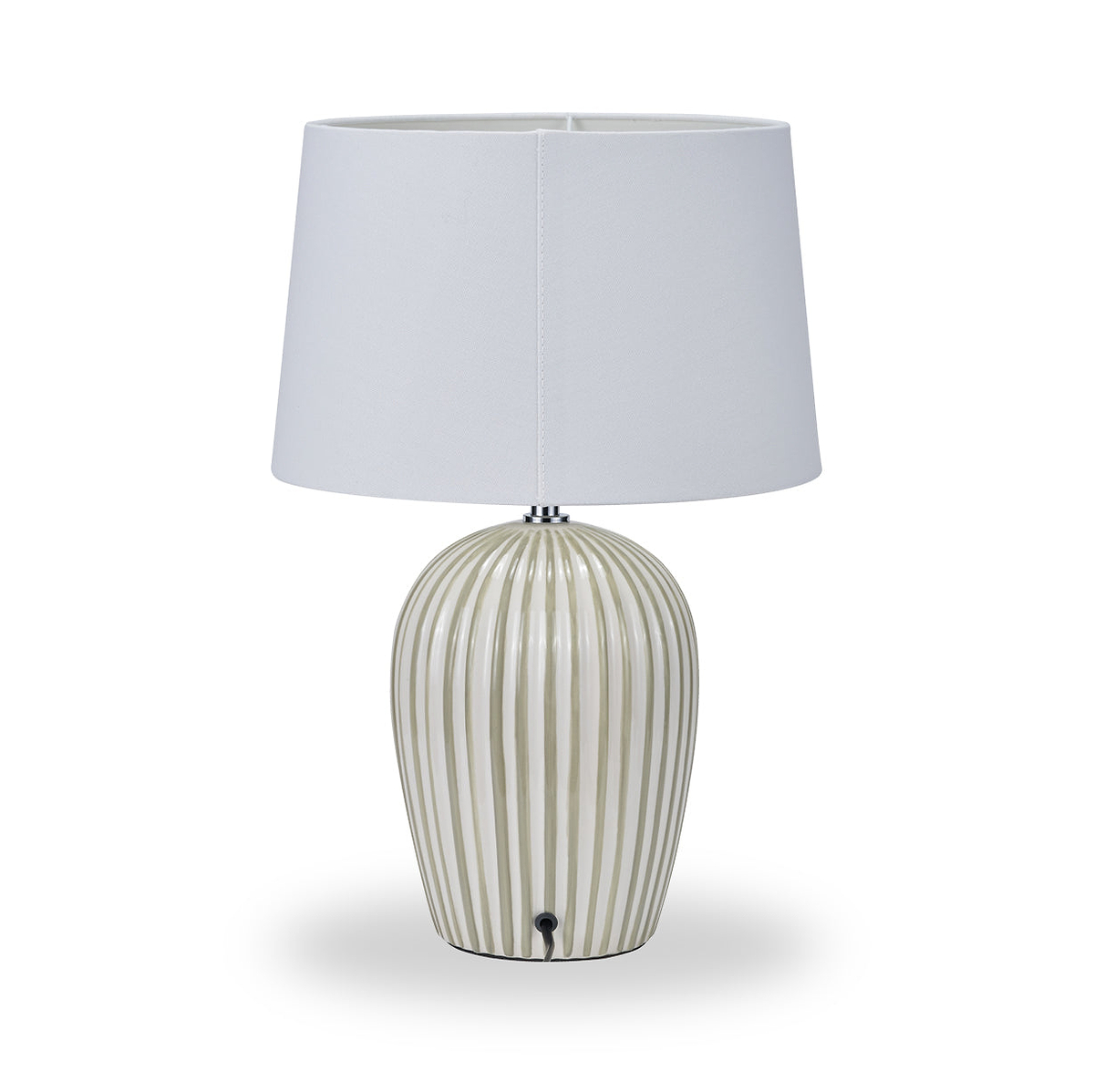 Cannes Stripe Ceramic Table Lamp Sage from Roseland Furniture