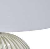 Cannes Stripe Ceramic Table Lamp Sage from Roseland Furniture