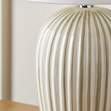 Cannes Stripe Ceramic Table Lamp Sage from Roseland Furniture