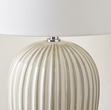 Cannes Stripe Ceramic Table Lamp Sage from Roseland Furniture