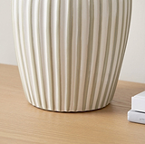 Cannes Stripe Ceramic Table Lamp Sage from Roseland Furniture