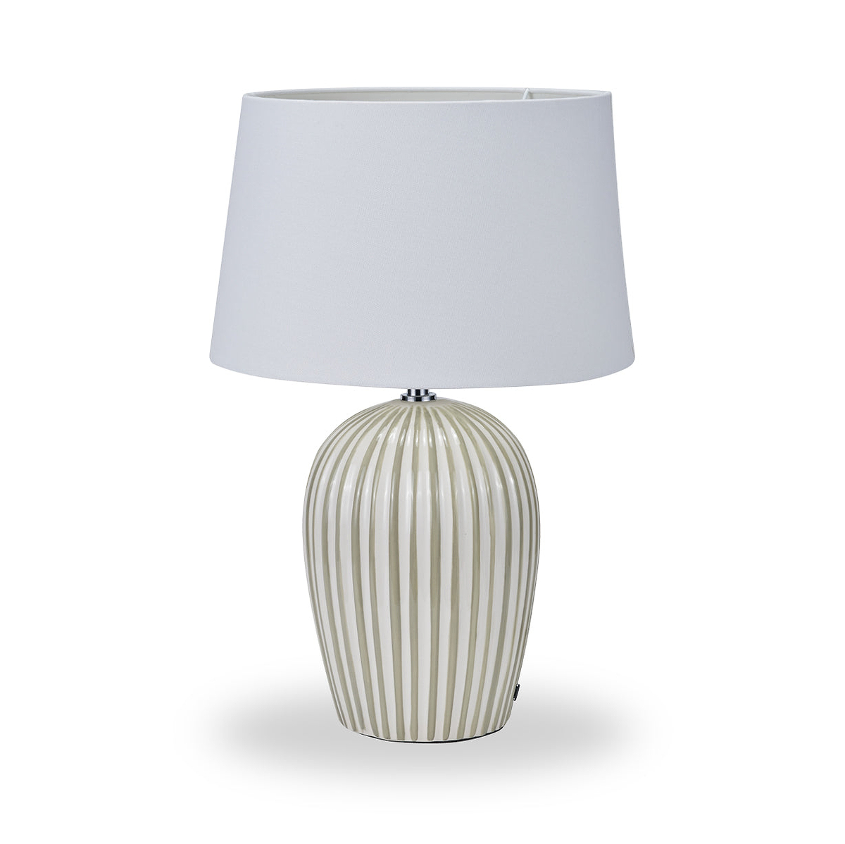 Cannes Stripe Ceramic Table Lamp Sage from Roseland Furniture