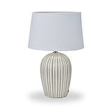 Cannes Stripe Ceramic Table Lamp Sage from Roseland Furniture
