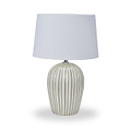 Cannes Stripe Ceramic Table Lamp Sage from Roseland Furniture