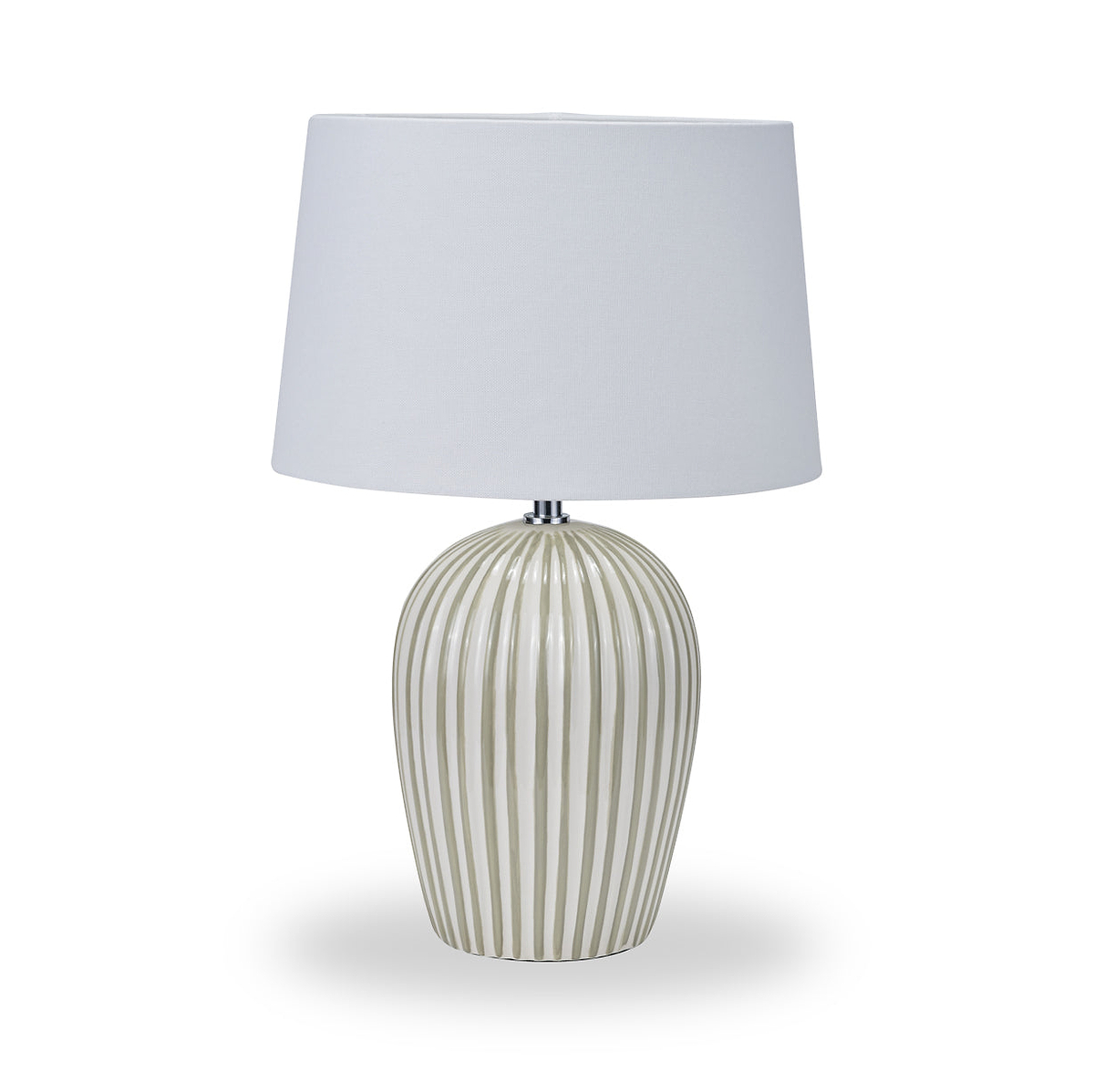Cannes Stripe Ceramic Table Lamp Sage from Roseland Furniture