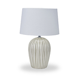 Cannes Stripe Ceramic Table Lamp Sage from Roseland Furniture