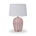 Cannes Stripe Ceramic Table Lamp Mulberry from Roseland Furniture