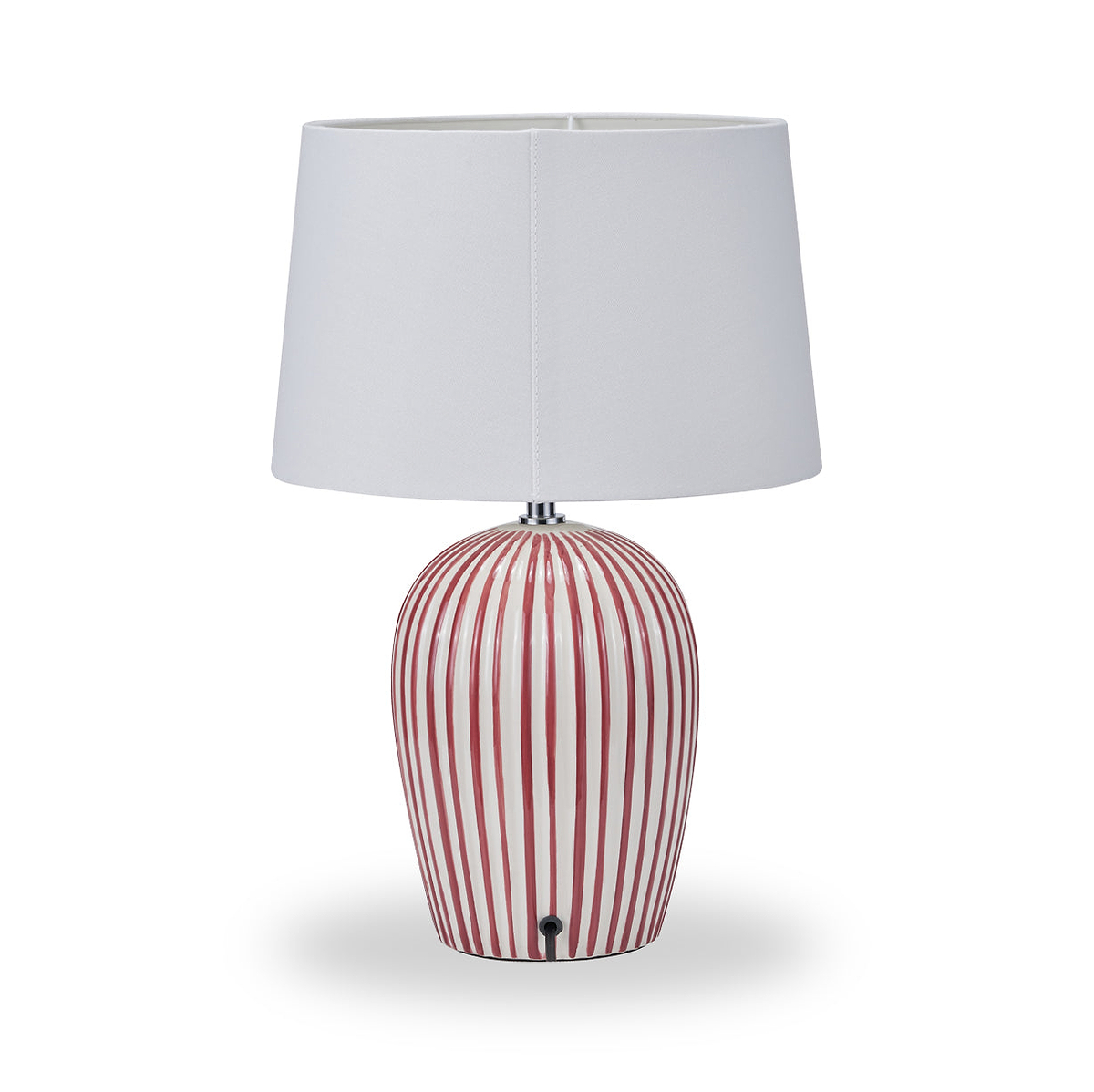 Cannes Stripe Ceramic Table Lamp Mulberry from Roseland Furniture