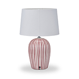 Cannes Stripe Ceramic Table Lamp Mulberry from Roseland Furniture