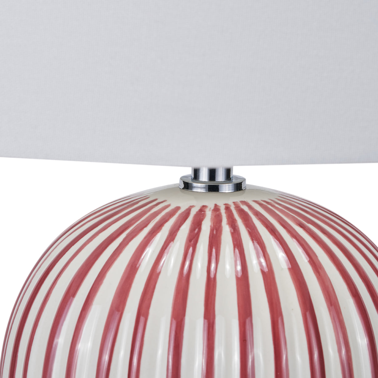 Cannes Stripe Ceramic Table Lamp Mulberry from Roseland Furniture