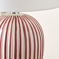 Cannes Stripe Ceramic Table Lamp Mulberry from Roseland Furniture
