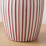 Cannes Stripe Ceramic Table Lamp Mulberry from Roseland Furniture