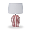 Cannes Stripe Ceramic Table Lamp Mulberry from Roseland Furniture