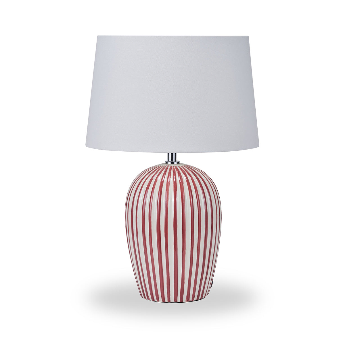 Cannes Stripe Ceramic Table Lamp Mulberry from Roseland Furniture