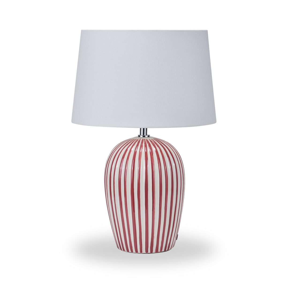 Cannes Stripe Ceramic Table Lamp Mulberry from Roseland Furniture