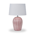 Cannes Stripe Ceramic Table Lamp Mulberry from Roseland Furniture