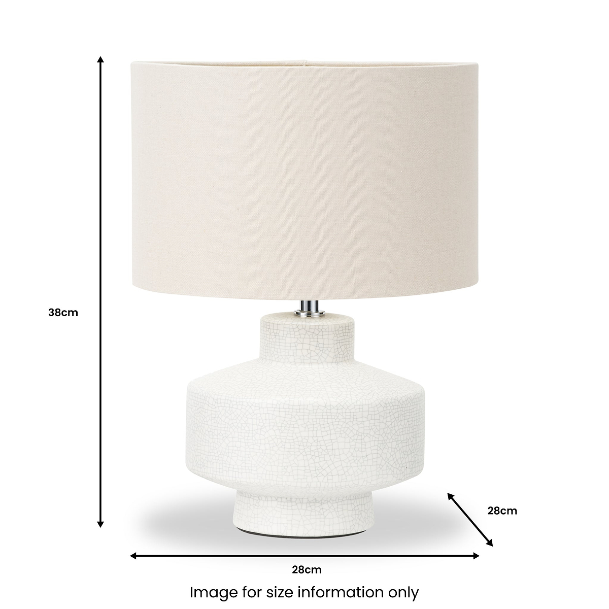 Elure Crackle Effect Table Lamp White from Roseland Furniture