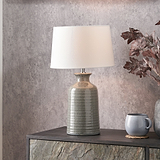 Helka Reactive Glaze Table Lamp Green from Roseland Furniture