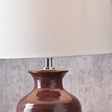 Helka Reactive Glaze Table Lamp Mulberry from Roseland Furniture